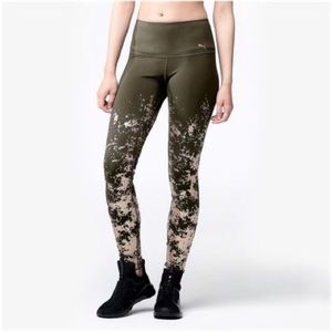 Army Green & Gold Puma Leggings